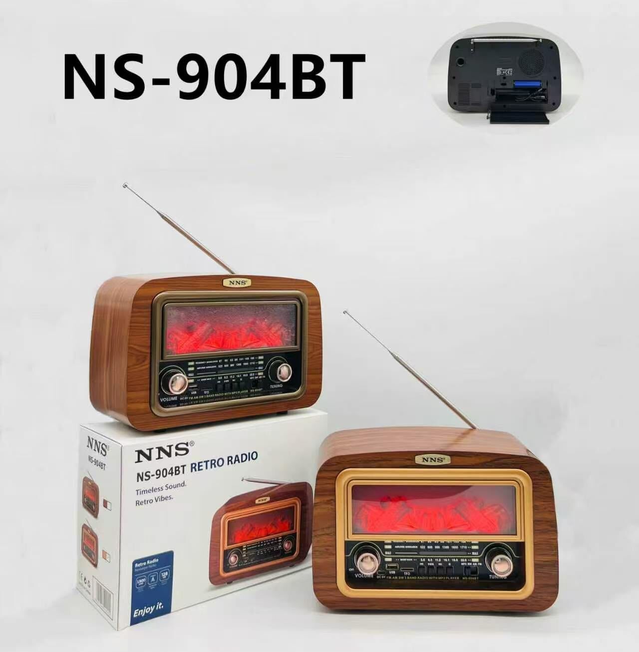 Nostaljik Şömineli Bluetoothlu Radyo