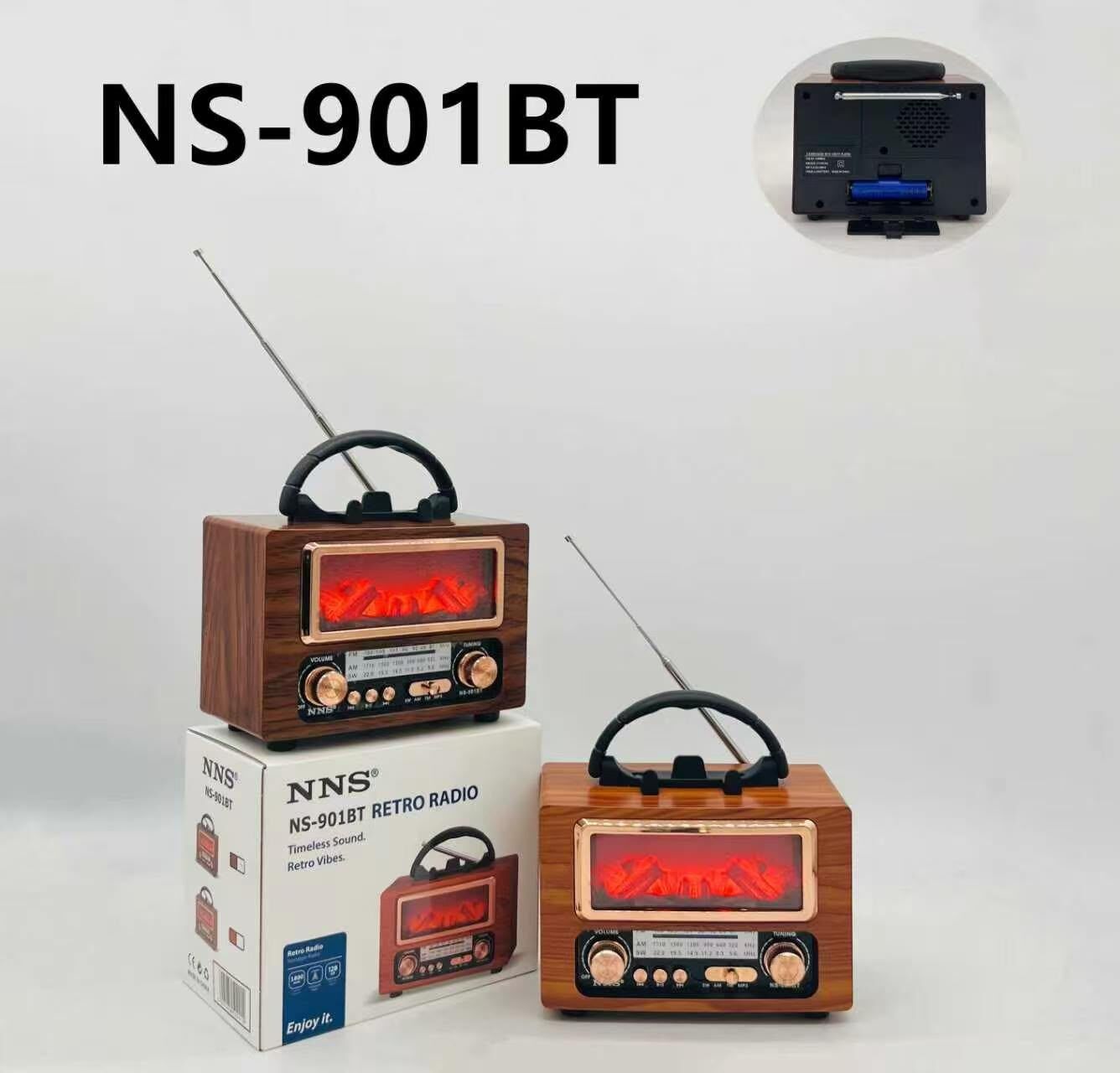 Nostaljik Şömineli Bluetoothlu Radyo