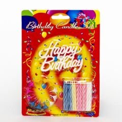 Rengarenk Happy Birthday Doğum Günü Mumları