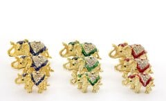 Swarovski Taşlı 3'lü Fil Figürü Model 1