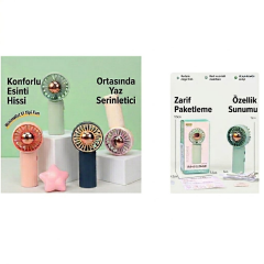 Taşınabilir Şarjlı El Fanı 3 Kademeli Masa Üstü Telefon Tutmalı