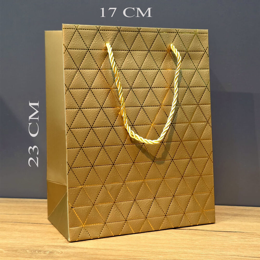 Küçük Boy Gold İpli Karton Çanta