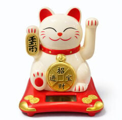 Güneş Enerjili Sallanan Şans Kedisi - Maneki Neko Alk4523