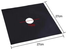 Siyah Renk Ocak Koruyucu Folyo Yanmaz Yapışmaz 4'lü Set