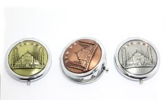 Metal İstanbul Temalı Yöresel Kabartmalı El Aynası