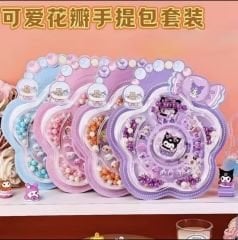 Sanrio benim melodi kuromi cinnamoroll karikatür sevimli boncuklu bilezik tırnak etiket seti 10 Adet