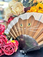 Plastik Kedi Tasarımlı Yelpaze